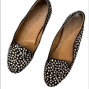 J Crew Cora Leopard Pony Hair Loafers 9